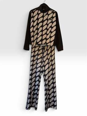 Adidas Marimekko Tracksuit Set Size M Black Beige Graphic Print